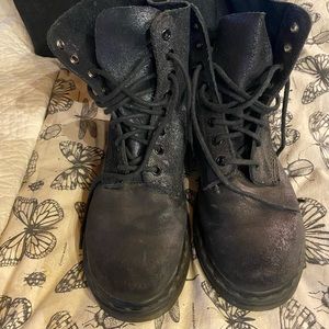 Pascal Shimmer suede black docs size 8